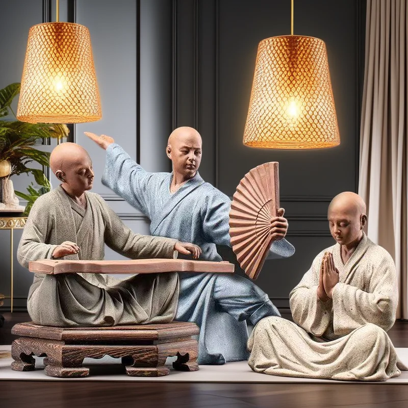 

Ceramics Little monk decoration statue Luxurious home room office character ornaments Chinese specialty crafts