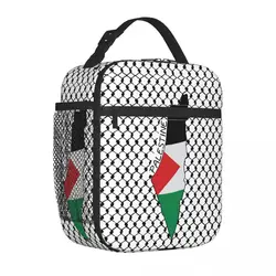 Palestine Flag Palestinian Hatta Insulated Lunch Bag Cooler Bag Lunch Container Keffiyeh Tote Lunch Box Food Storage Bag College