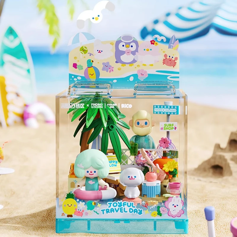 Kotak Blok Bangunan AREAX FINDINGUIICORN FARMER BOB&RiCO Mainan Perakitan Liburan Santai Model Ornamen Hadiah Natal