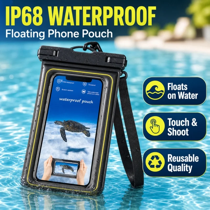 New  Swimming Water Proof Cell Phone Case Sponge Floating IP68 Waterproof Phone Pouch Outdoor Drift Travel Diving Dry Bag