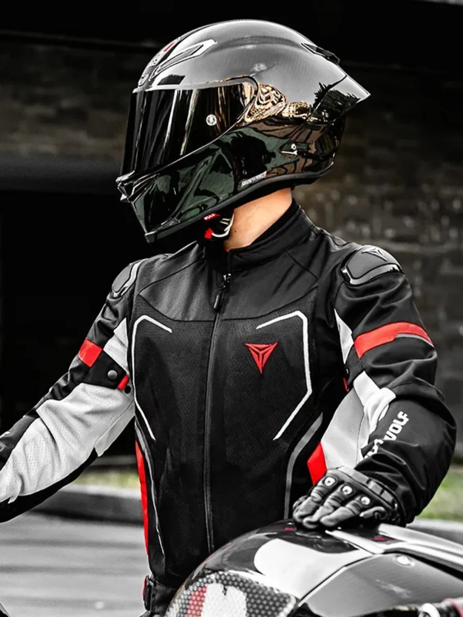 

Motowolf Motorcycle Jacket Men Summer Breathable Windproof Motocross Jacket Built in CE Armor Motorcyclist Racing Moto Clothing