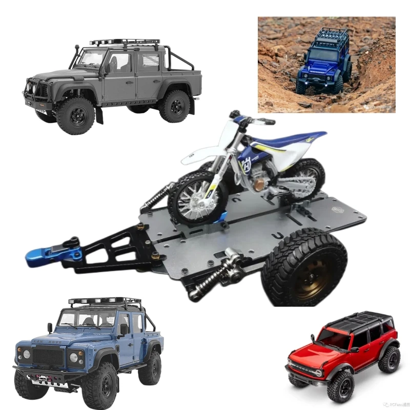 

Desktop Climbing Vehicle Toys Trailer Model for 1/18 scale Capo CUB1 CUB2 Defender Wrangle TRX4M Bronco Rc Crawler Car Diy Parts