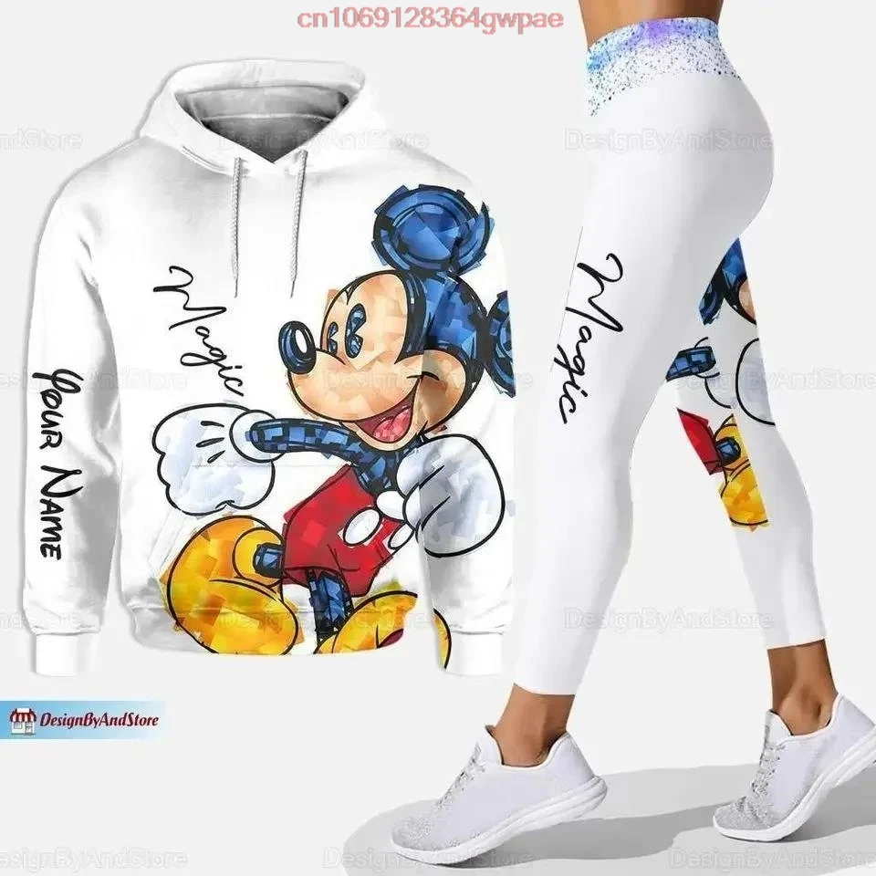 Disney Mickey Mouse 3D Hoodie Women's Hoodie Yoga Pants Set Mickey Yoga Sweatpants Hoodie Fashion Sports Suit