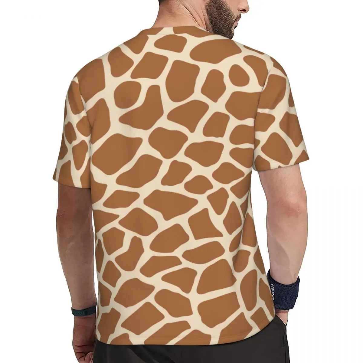 Gym T Shirt For Men Giraffe Animal Print T-Shirts Trending Animal Spots Summer Tees O Neck Y2K Classic Graphic Clothes Plus Size