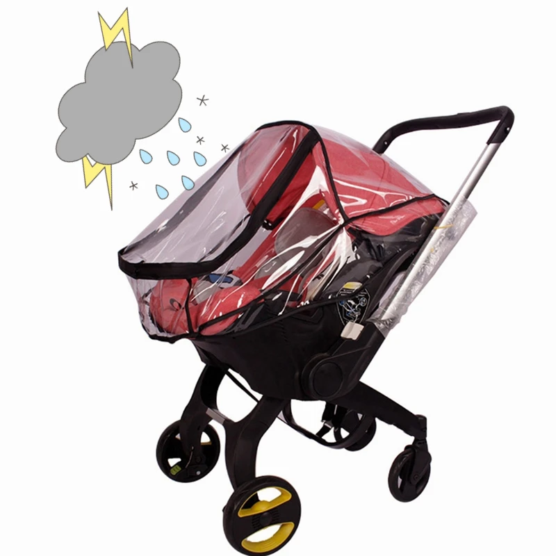 Rain Cover Thickened Transparent PVC HD Vision Stroller Raincoat for Doona Baby Stroller 3 In 1 Baby Travel Accessories