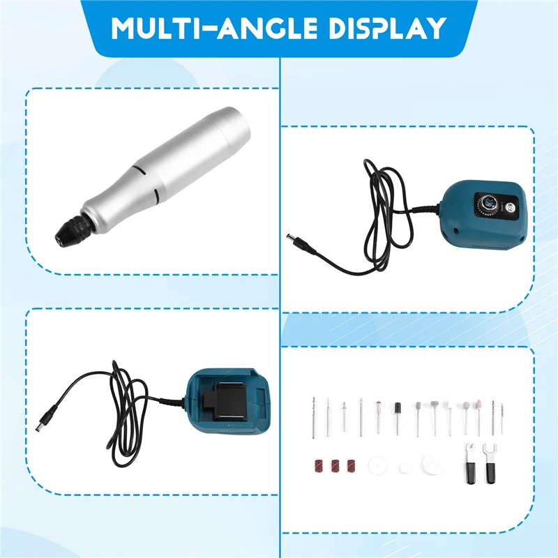 

THIVN-Mini Electric Grinder Stepless Speed Regulation Electric Drill Mini Drill Speed Rotary Tool For 18V-21V Battery