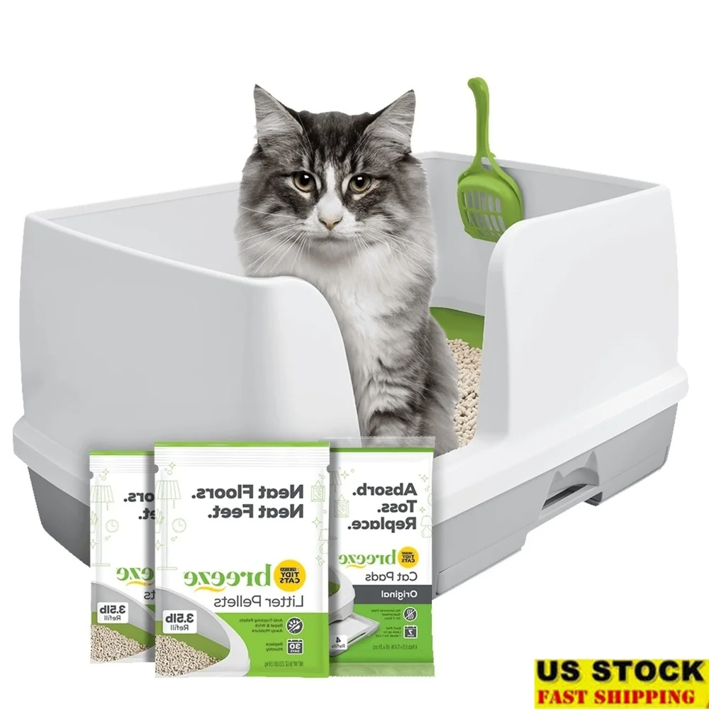 

Purina Breeze Cat Litter Box Starter Kit XL Low Dust Absorbent Pads Pellets Odor Control Easy Clean Multi-Cat System