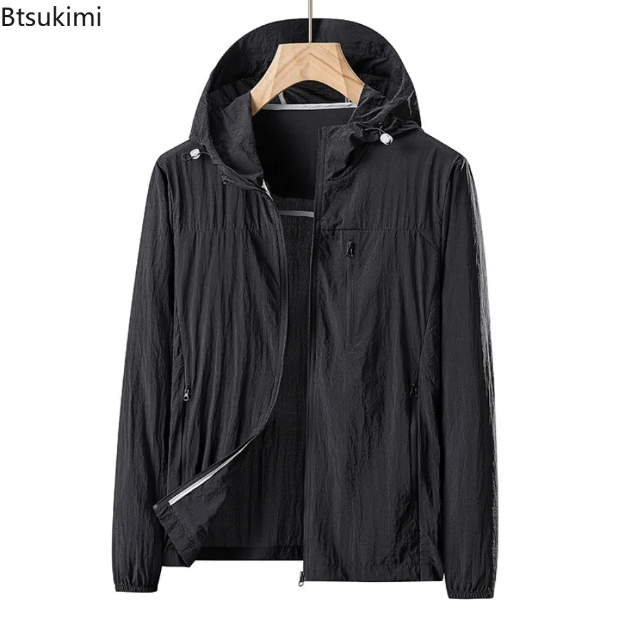 Summer Icy Silk Sun Protection Jacket Men Outdoor UPF50+ Anti UV Casual Camping Windbreaker Quick Dry Hiking Sports Unisex Coats