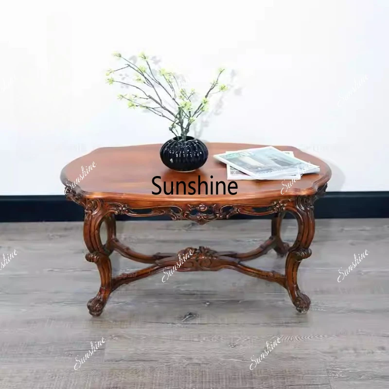 

Classic home retro log coffee table design booth living room nostalgic furniture