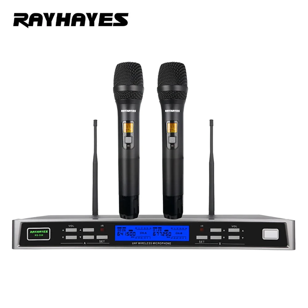 RAYHAYES RS-550 Professional Wireless Microphone with Cardioid Pickup Pattern Suitable for Performances Parties and Speeches