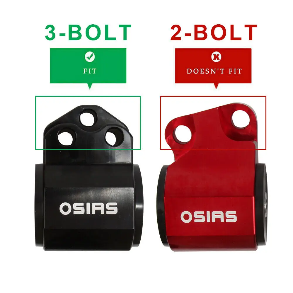 OSIAS FOR BILLET ALUMINUM 3-BOLT ENGINE MOUNT KIT EG EH/DC D15/D16 B16/B18 SWAP MOTOR