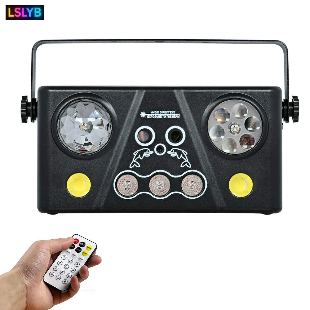 

Mini 5in1 Super Party Light Magic Ball Laser Pattern Strobe Multifunctional Stage Light For Bar DJ Disco Birthday Party