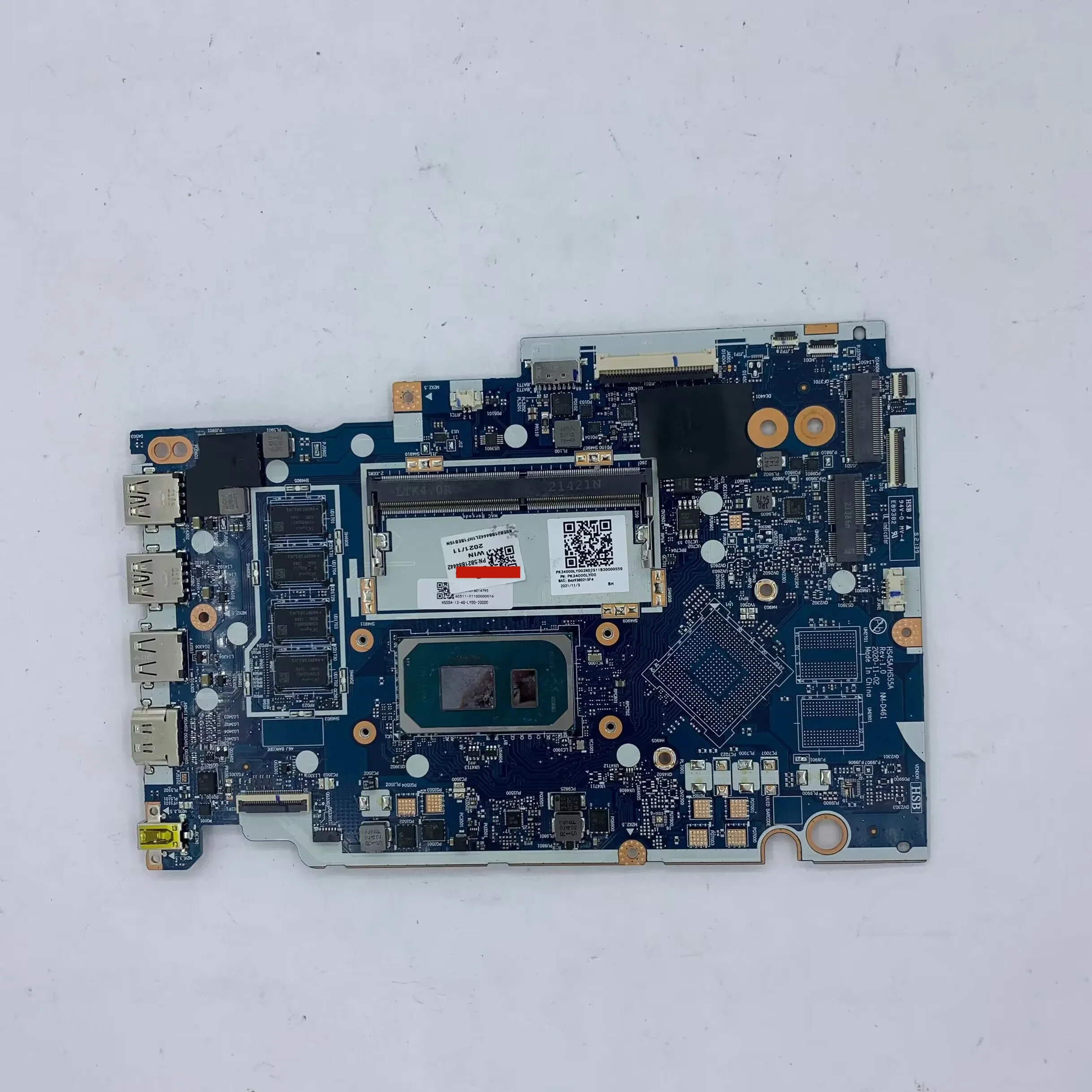 Оригинальная материнская плата для ноутбука LENOVO ideapad 3-15ITL05, тип 81X8, задняя часть, 4 Гб ОЗУ, 5B21B84442 UMA, полностью протестирована