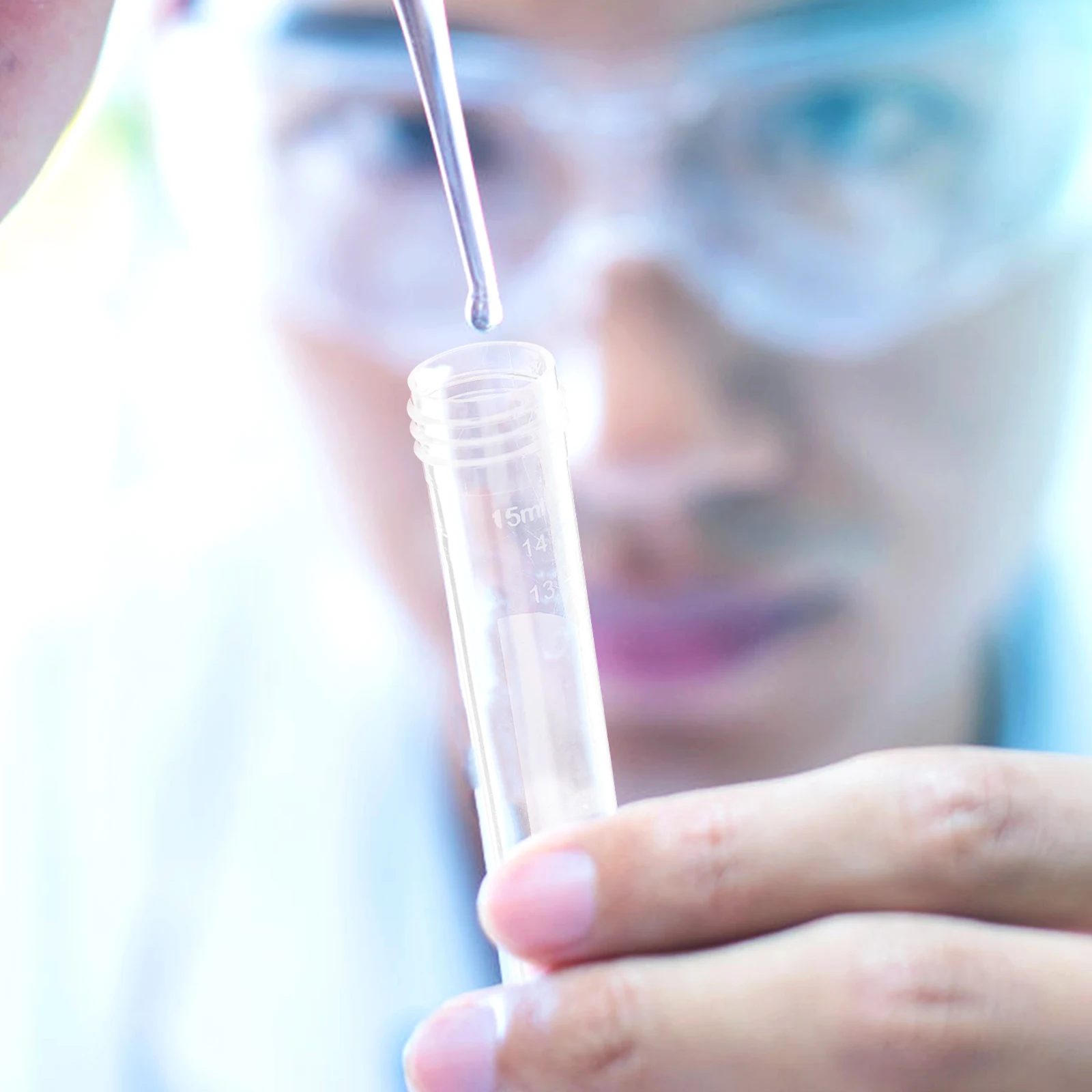 

20pcs Sealed Plastic Tubes Small Vials Sampling Vials Test Tubes 15ml Orange Cap Storage Laboratory Home Use Sampling