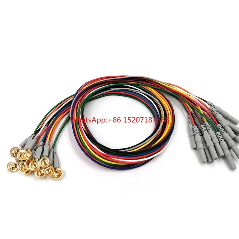 

Factory Price Reusable electrocap EEG electrode accessories Gold Cup 1.5 m TPU Cable with Tensile Wire