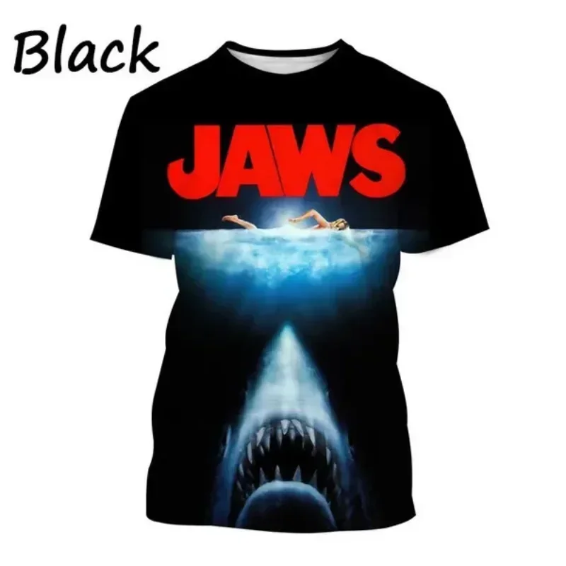 Fashion Personalized Men Clothing Jaws 3D Print T-shirt Shark Creative Graphic T Shirt Hip Hop Harajuku Street Unisex Tops Tees