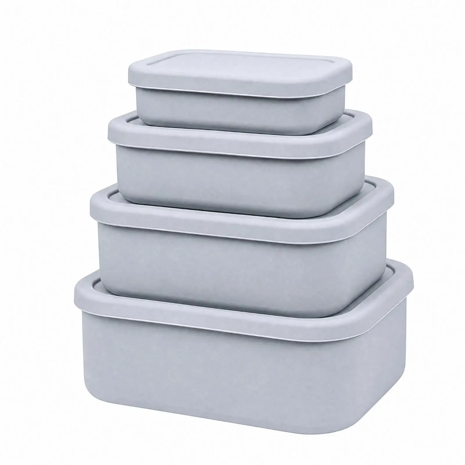Durable Silicone Food Storage Container Freezer Friendly Reusable Microwaveable Rectangular Keeper with Lid for Restaurant