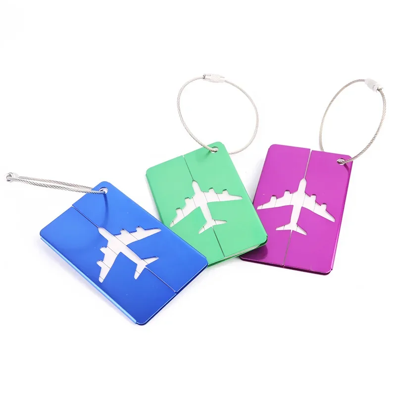 Travel Accessories 1pcs Travel Luggage Tags Baggage Name Tags Aluminum Alloy Suitcase Address Label Holder Metal Luggage Tag