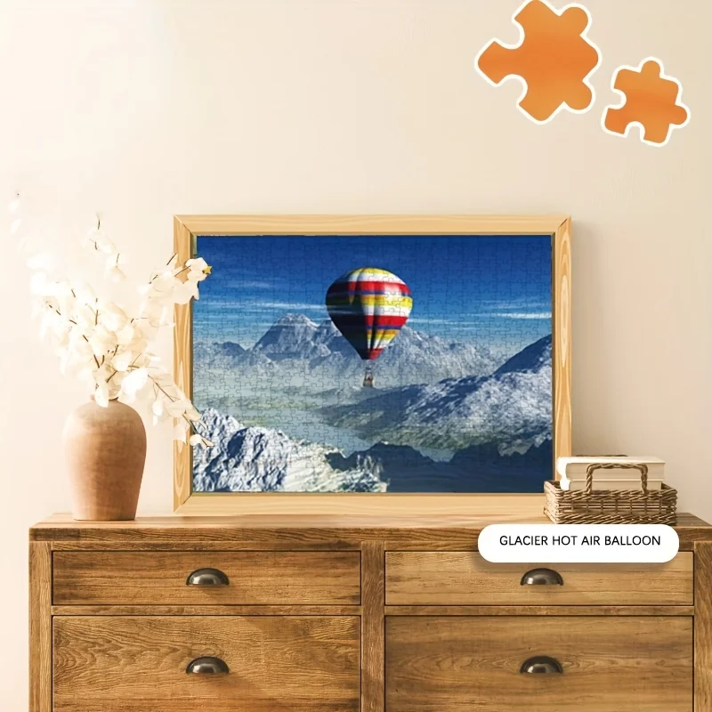 500 قطعة من أحجية الصور المقطوعة بالهواء الساخن الجليدي للبالغين، 14 × 11 بوصة، كرتون ممتاز، منظر طبيعي جبلي تحدي