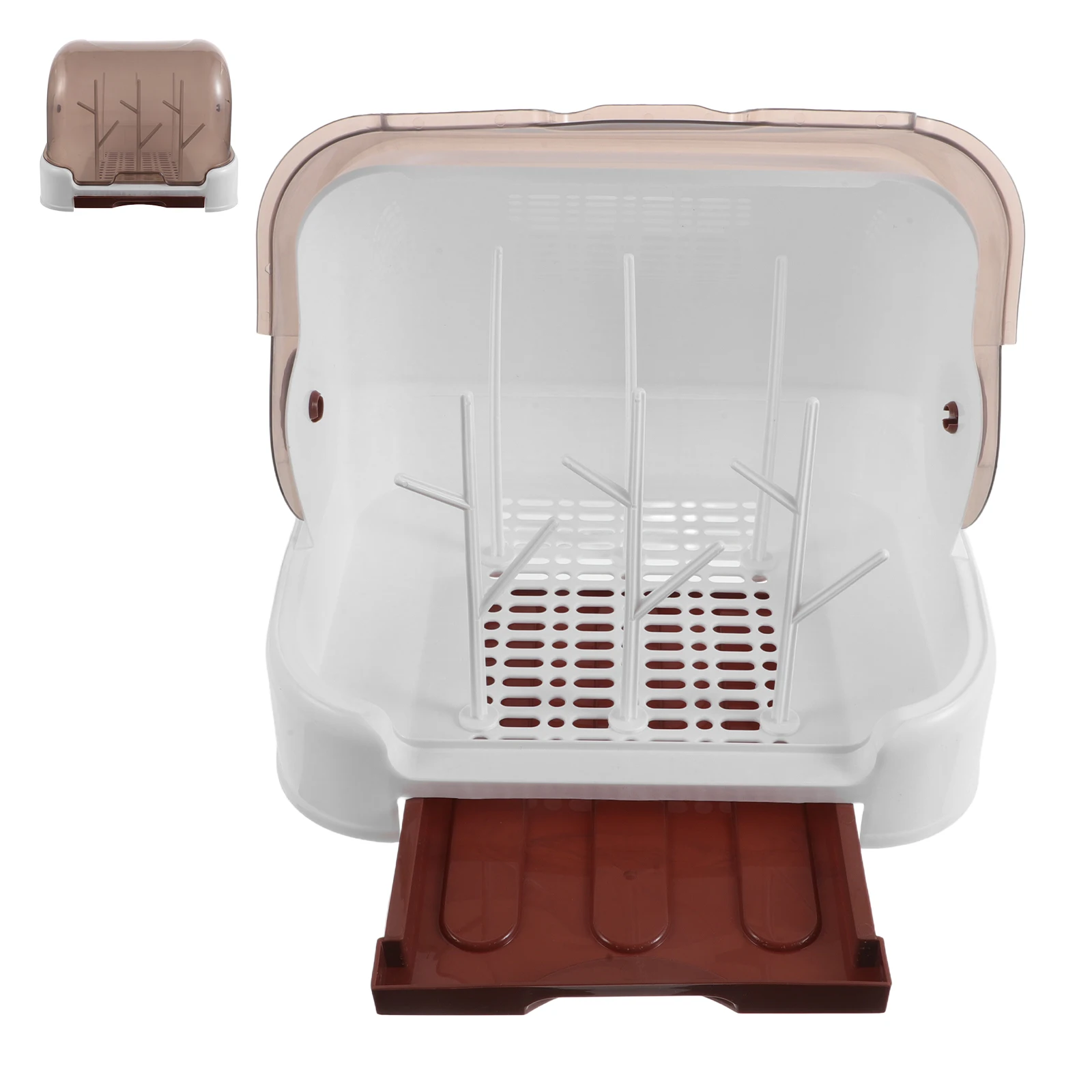 

1 set Baby Drying Rack Dustproof Sealed Space Saving Dryer Holder Milk Bottle Drying Holder Bottle Storage