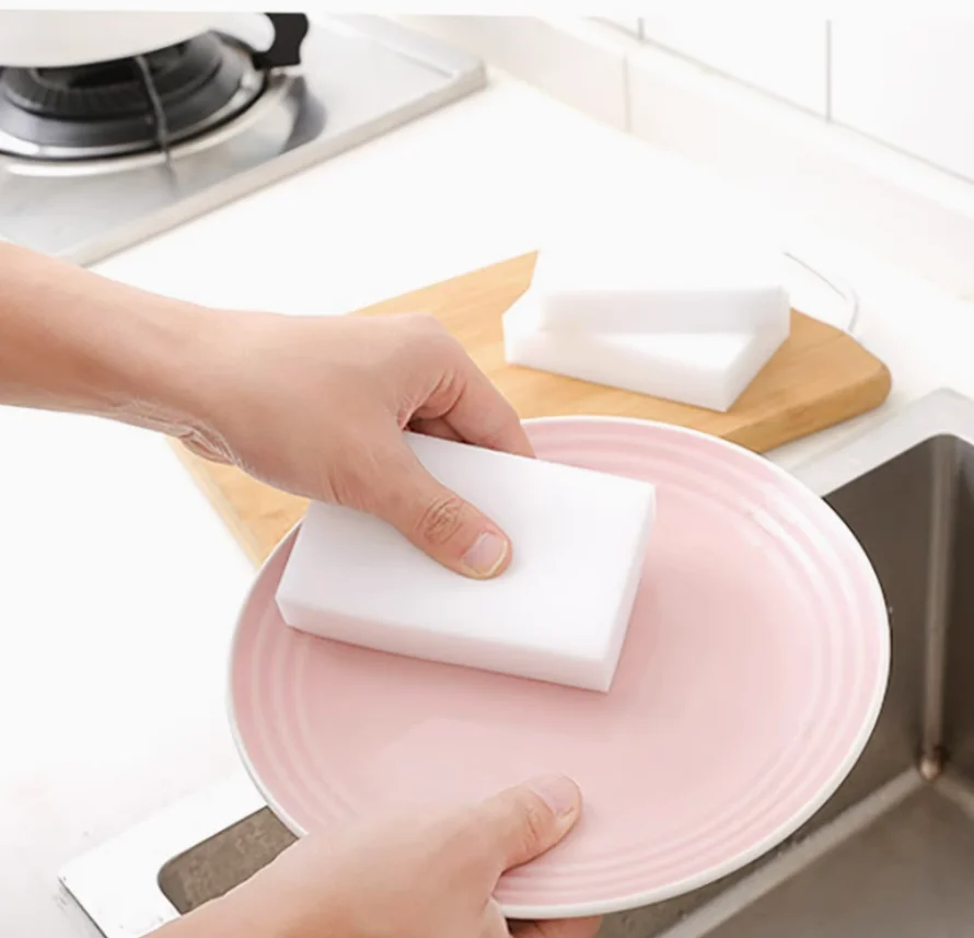 

1PCX Melamine Sponge White Magic Sponge Eraser Melamine Cleaner Multi-Functional Eco-Friendly Kitchen Magic Eraser 100*60*20mm