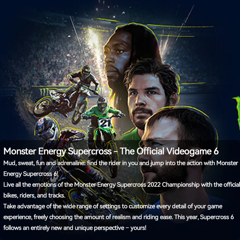 Sony PS5 Monster Energy Supercross - The Official Videogame 6 Game Deals for Platform PlayStation5 PS5 CD-version Game Consoles