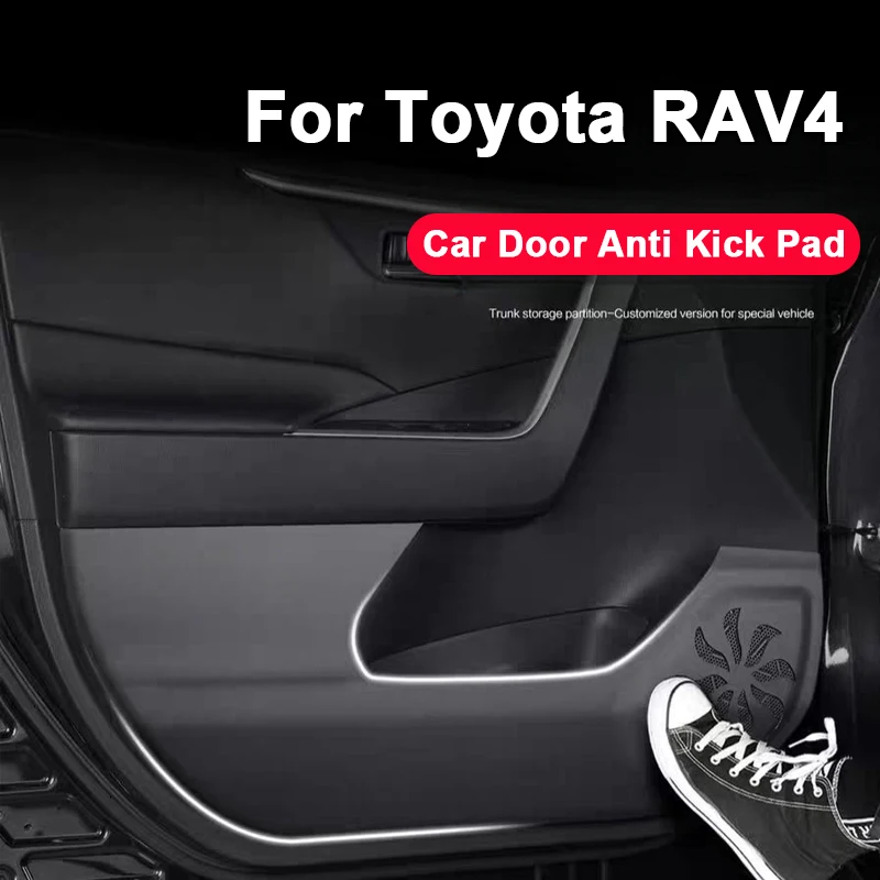 

Для Toyota RAV4 2014-2024 2025 Lychee Grains кожаный коврик для двери автомобиля противоударный коврик на порог защитная крышка накладка наклейка Декор аксессуары
