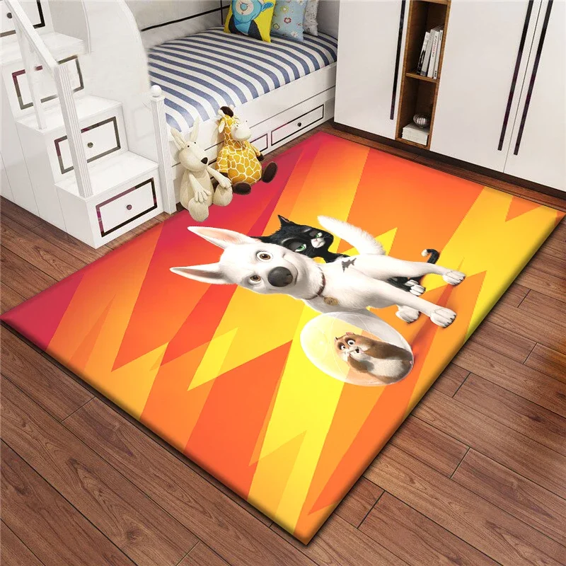 Bolt Movie Cartoon Carpet Rug for Living Room Bedroom Decoration Picnic Camp Kitchen Carpet Crawling Carpet Decoration