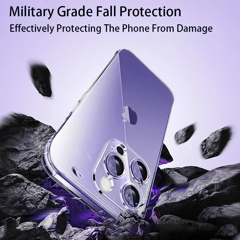 아이폰 15, 14, 13, 12, 11, 프로 맥스용 실리콘 소프트 투명 휴대폰 케이스, 아이폰 XS 맥스, XR, X, 7, 8, 6 플러스용, 럭셔리 투명 후면 커버