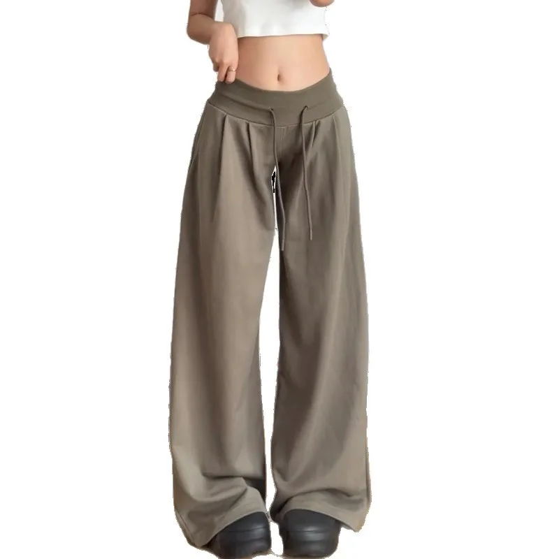 Navy Blue Sweatpants Women's Autumn 2026 New High-waisted Straight Loose Drape Small Casual Sweatpants