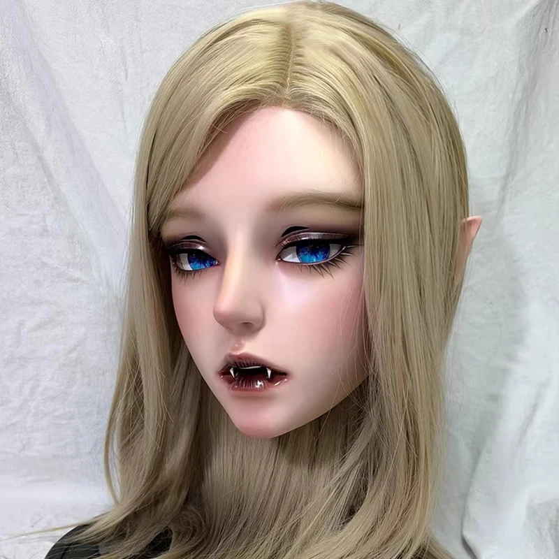 Dostosowane Cosplay Mężczyźni i kobiety Żywiczna półmaska BJD Maska Postacie z anime Cosplay Kigurumi OR Maska Peruka i sztuczne oczy