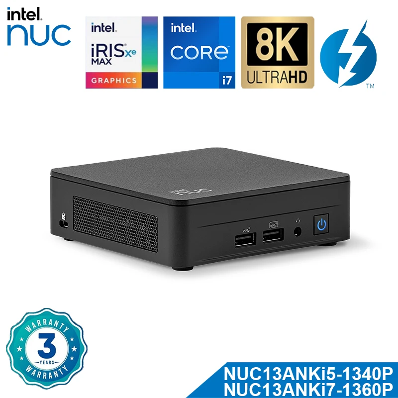 Intel NUC 13 Pro Арена Каньон тонкий NUC13ANKi5/i7 новейший процессор 13-го поколения Intel Iris Xe Graphics Wi-Fi 6E Thunderbol 4 бизнес