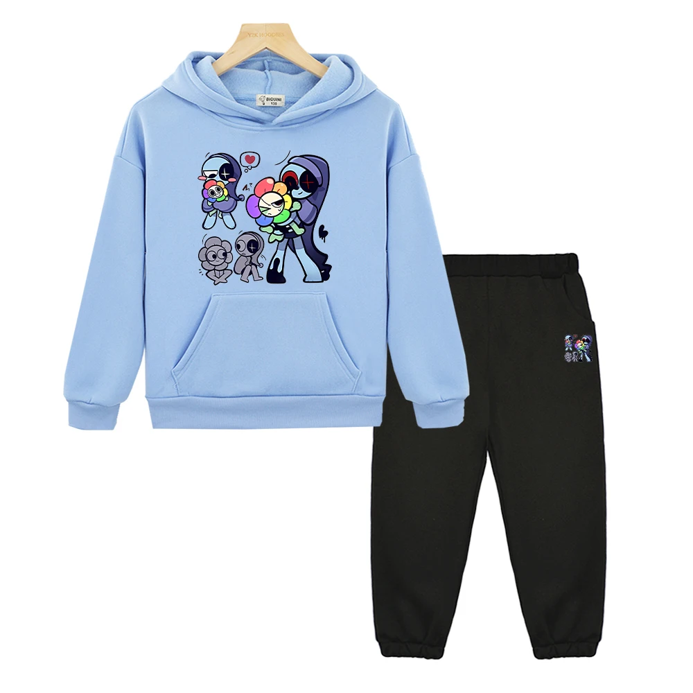 Dandys World anime hoodie Fleece sweatshirt Cartoon jacket 2pcs pullover+Pant boy girls Sports Hooded Sets kids boutique clothes