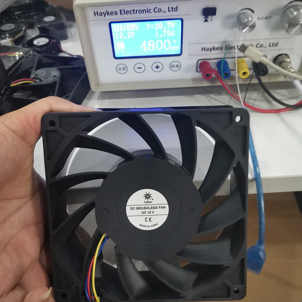 Potężny nowy 6Pin 4Pin wentylator 140mm 14038 140x140x38mm DC 12V 4800RPM dla E9 + E10 koparka bitcoinów wentylator chłodzący zastępuje PFM1412DE