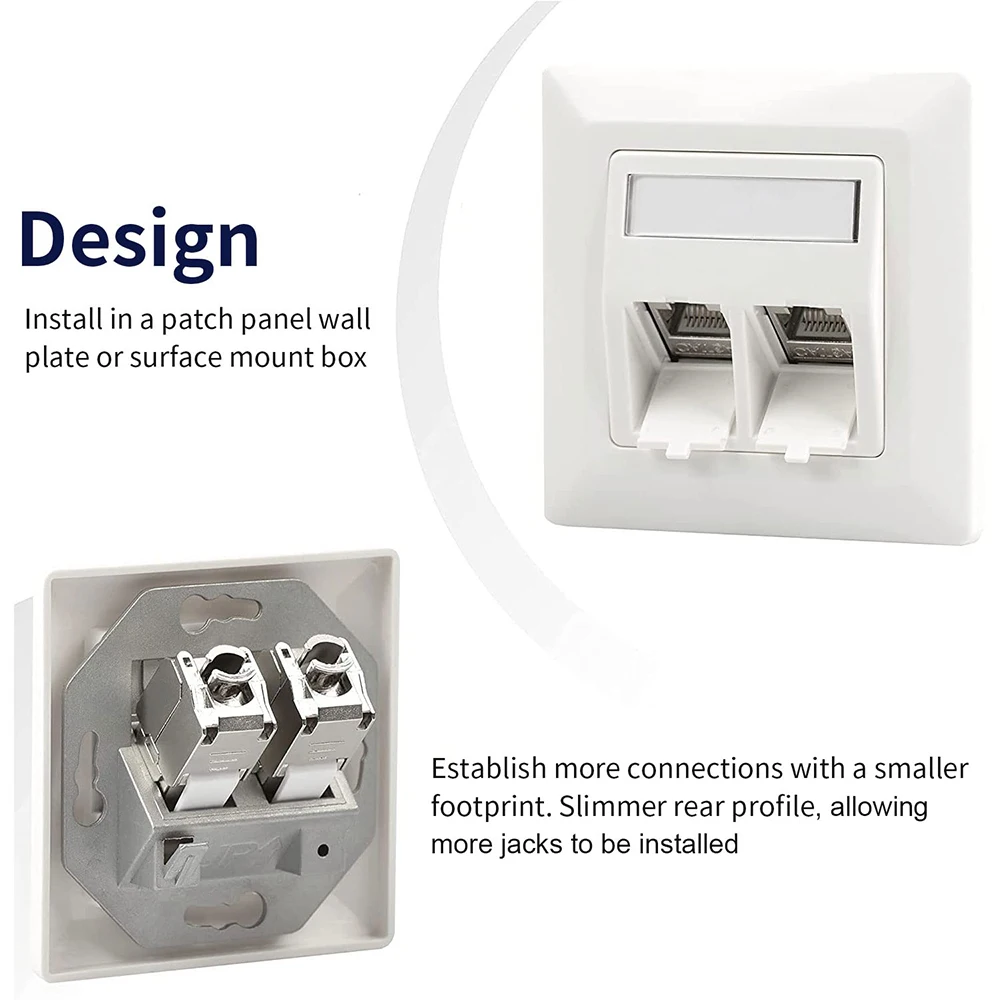 Cat6a cat7 cat8 keystone jack cat7 rj45 stp tipo sem ferramenta módulo de liga de zinco jacks adaptador acoplador para 22 a 26 awg fio sólido