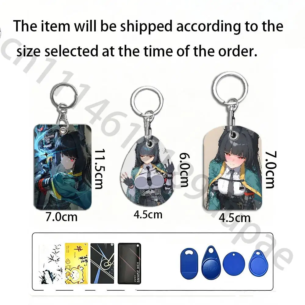 H-Hoshimi M-Miyabi Protective Printed Leather Card Case Metal Keychain for Bank Credit Bus Subway ID Cards