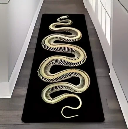 2D Crystal Blue River Stream Chasm Runner Rug Creative Corridor Floor Mat