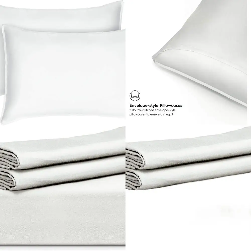 

Комплект пододеяльников размера «queen-size», 3 предмета, 100% бамбуковая вискоза, ультрамягкий, шелковистый и охлаждающий, 2 наволочки, белый цвет слоновой кости