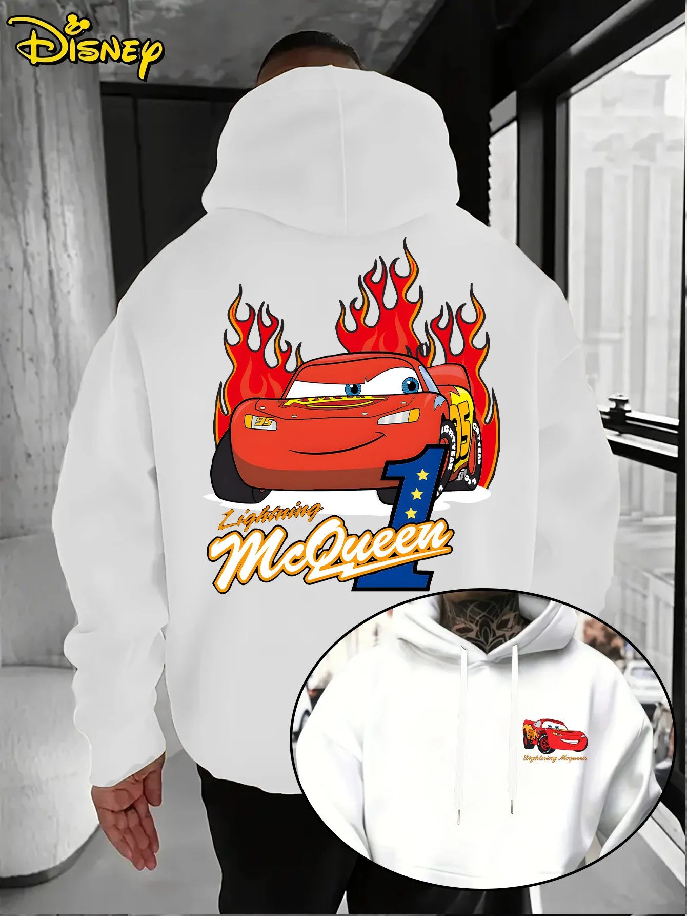 

Толстовка с капюшоном Cars Lightning Mc Queen для мальчиков, мужская семейная одежда, свитер с капюшоном для отца и сына, осень-зима, хлопок, свободные свободные длинные рукава большого размера