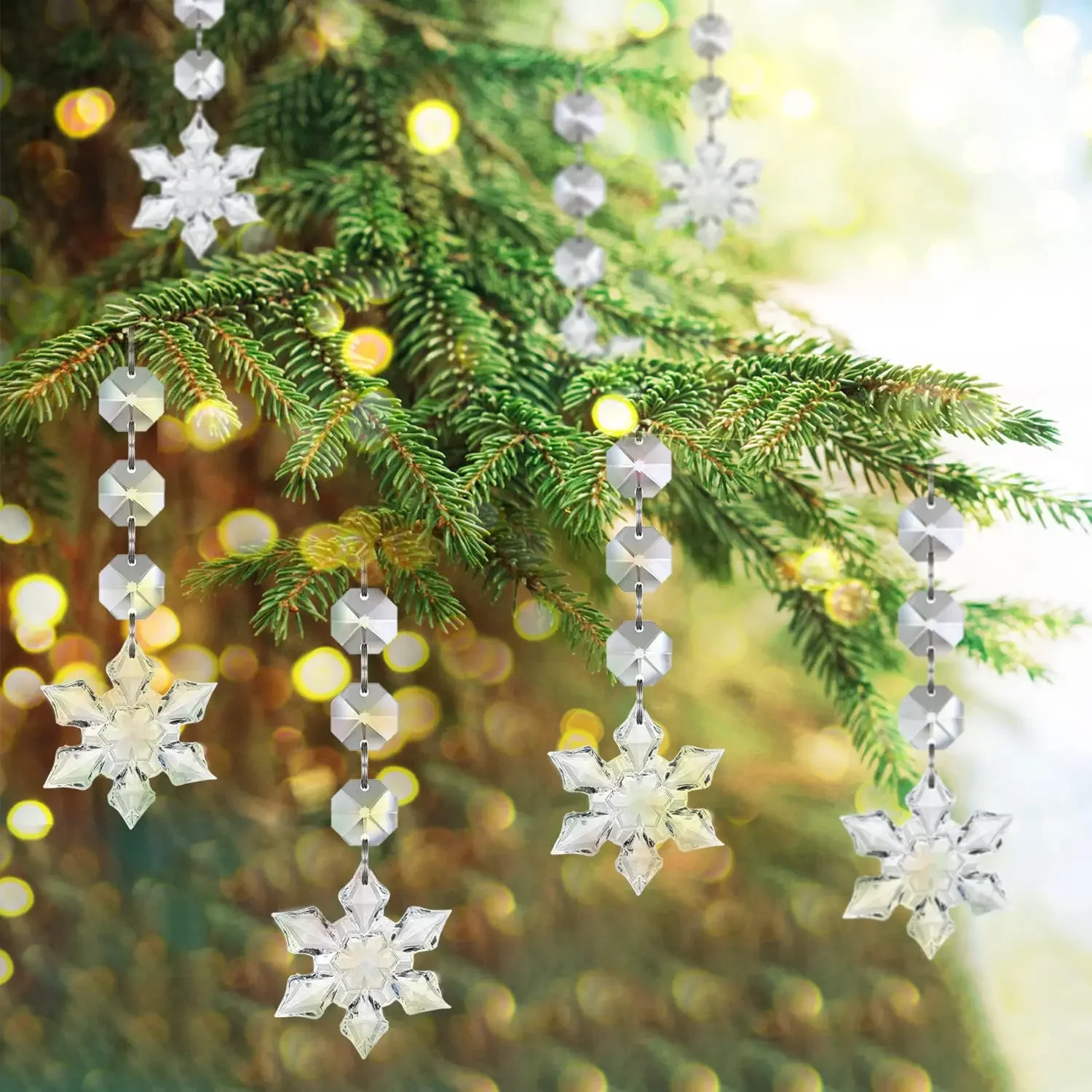 10/20/30 Stück Kristall-Weihnachtsbaumschmuck – Neujahr, Winterpartydekorationen, festliche Baumschmuck, ideal für Weihnachten