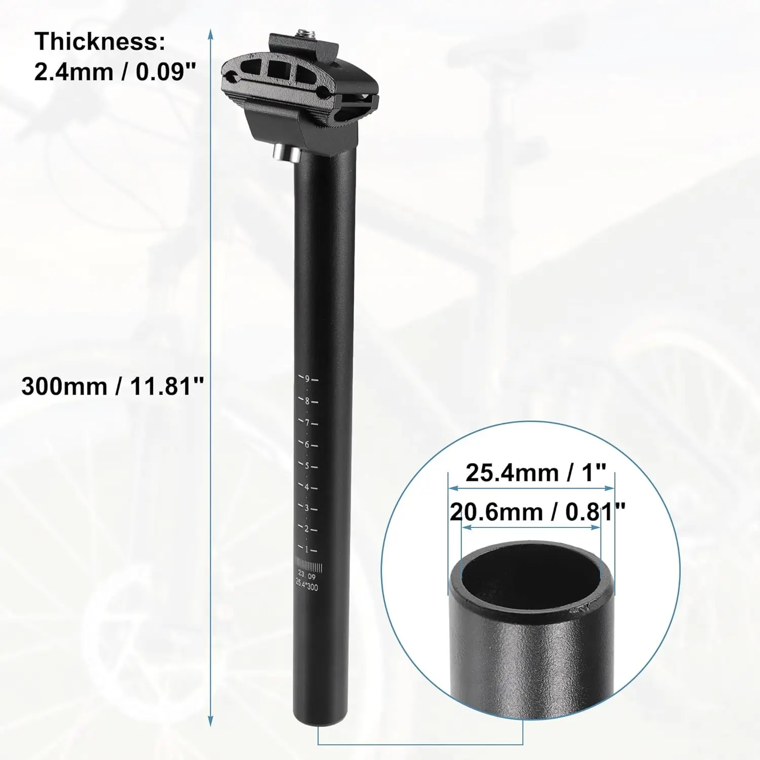 Fahrradsattelstütze 25,4/27,2/28,6/30,4/30,8/31,6mm Aluminiumlegierung Fahrrad-Sattelstütze Mountainbike-Sattelstange Rennrad-Sattelrohr – Detail 2