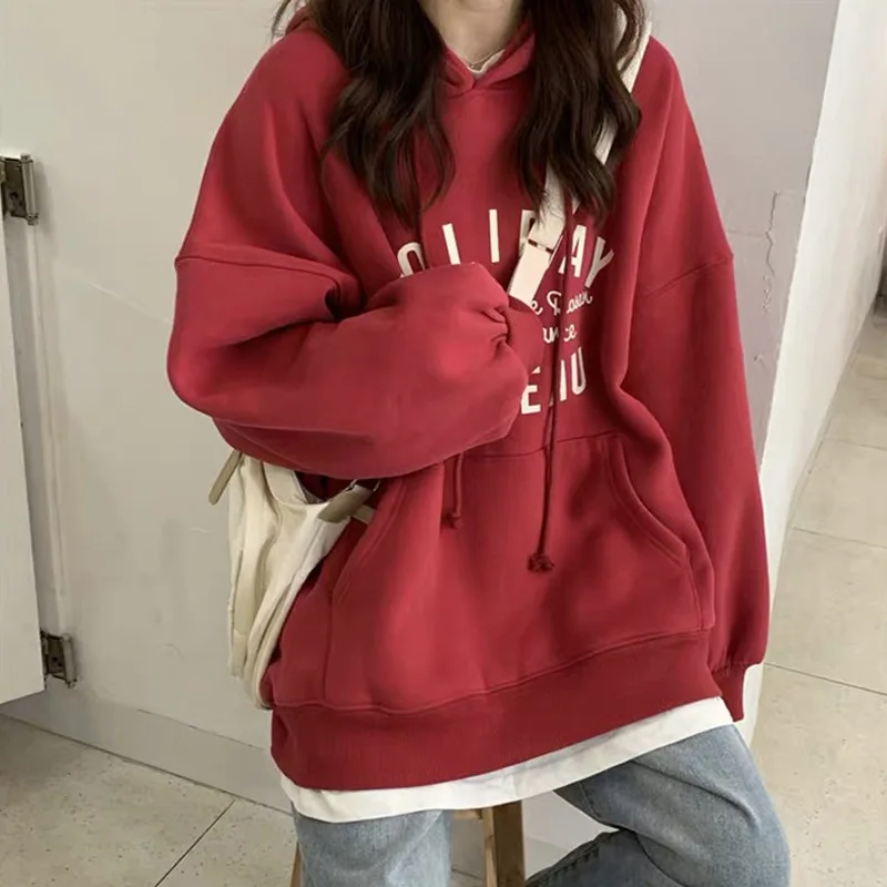 

Oversize Sweatshirt Students Women's Sweatshirt Letter Printing Thin Women's Hoodie Korean Style Female Spring Autumn New Loose