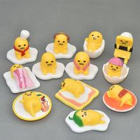 6pcs Set Creative Sanrio Action Figures Gudetama Anime Doll Model Desktop Decoration Cute Small Ornaments For Birthday Gift