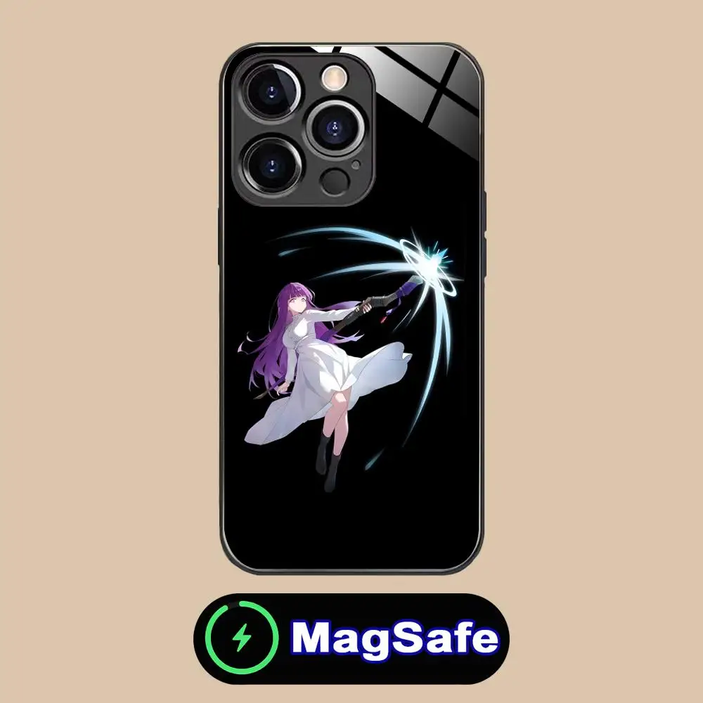 حافظة هاتف Sousou no Frieren Fern لهاتف iPhone 16 15 14 13 12 11 Pro Max Plus Mini MagSafe غطاء حماية بلون زجاجي جميل