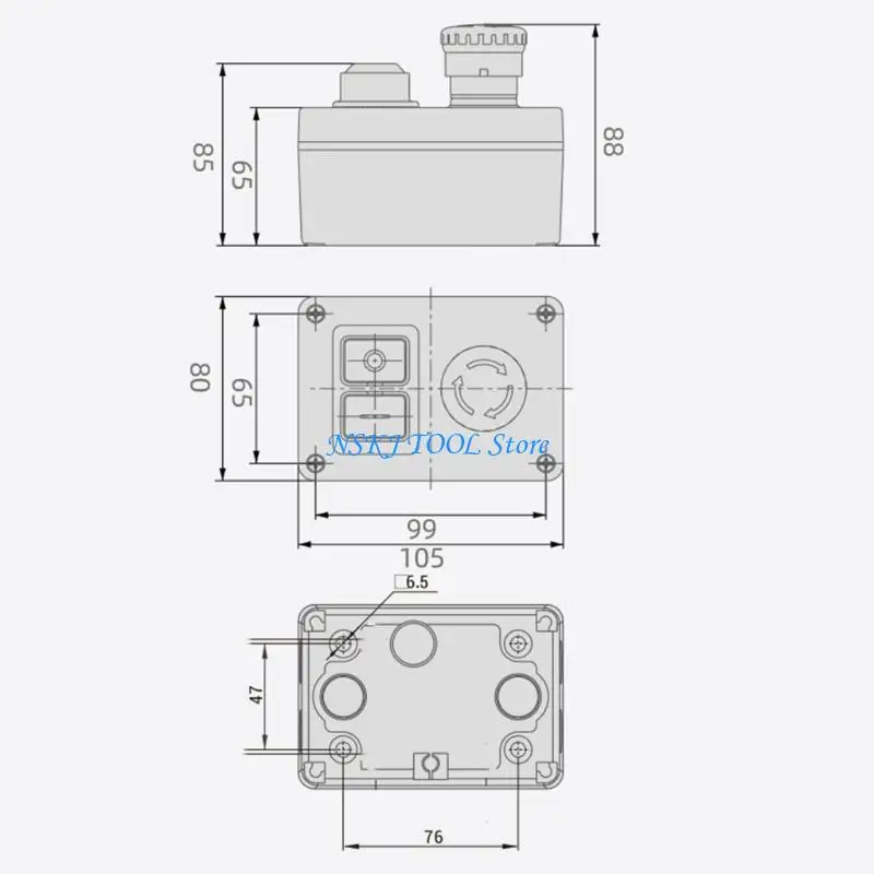 

L8RC High Current Push Button Switches 250V 16A 5 Pin Connector Heavy Duty Emergency Stop Push Button for Workshop Equipment