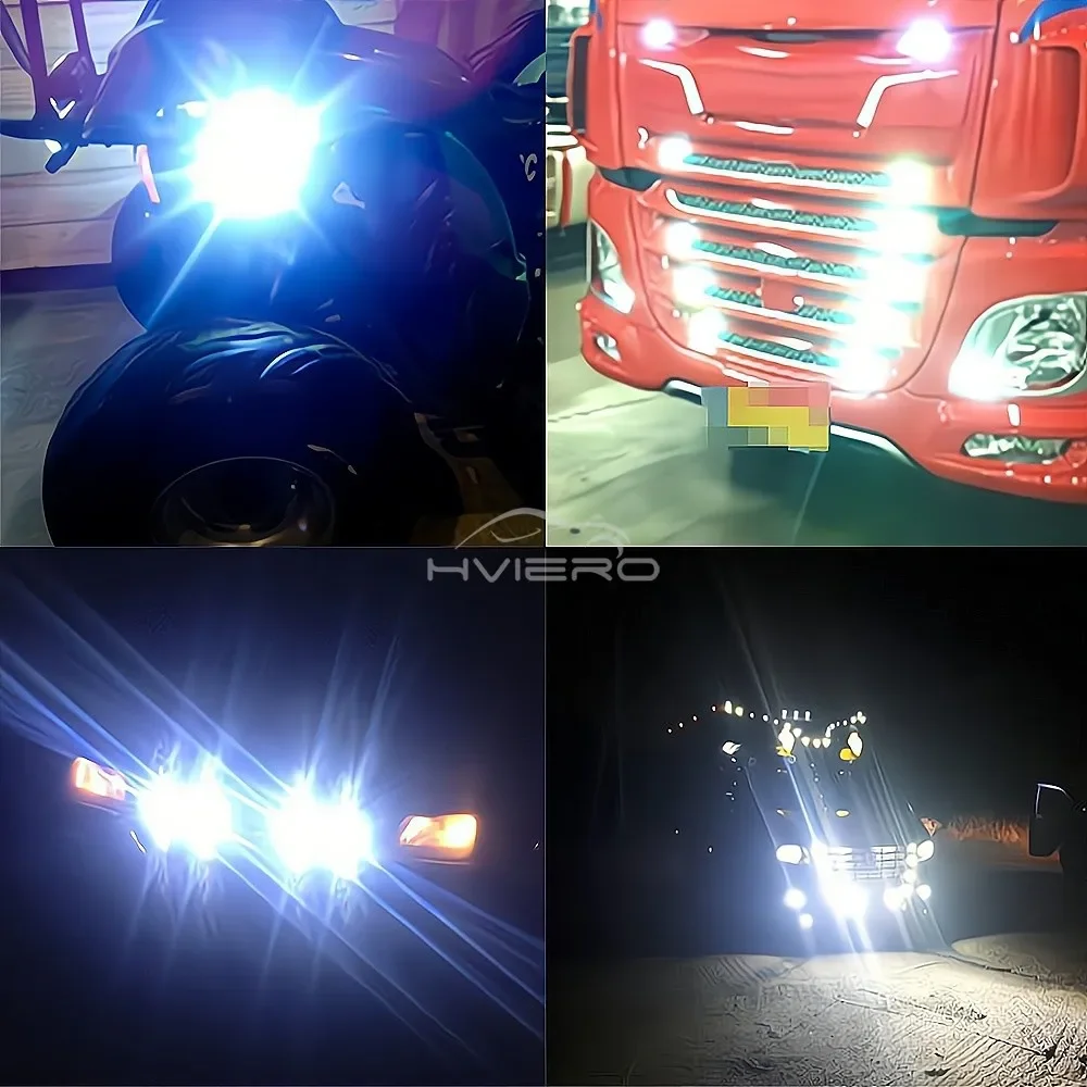 2 uds 23MM coches ojo de águila carcasa plateada DRL luces de circulación diurna LED 12V señales de estacionamiento de marcha atrás de respaldo lámparas de automóviles