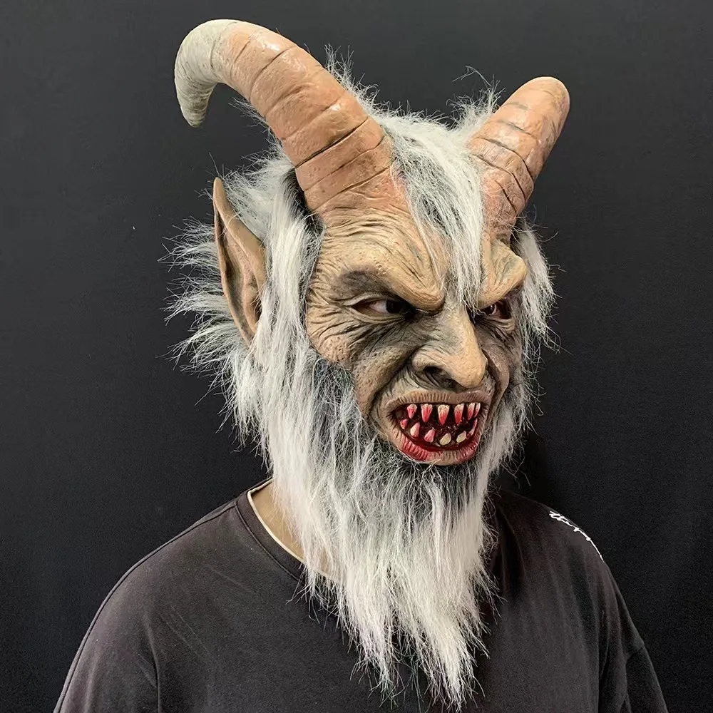 Halloween Cosplay Devil Mask Carnival Party Monster Costume Props Christmas Horror Demon Krampus Mask