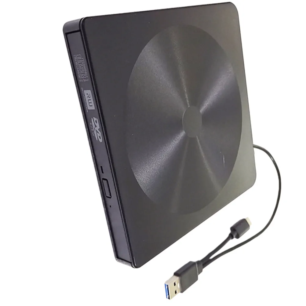 

Typec External Dvd Drive Ultra Thin Lightweight Portable USB Powered Cd Dvd Burner for Laptop Desktop No Driver Needed Black