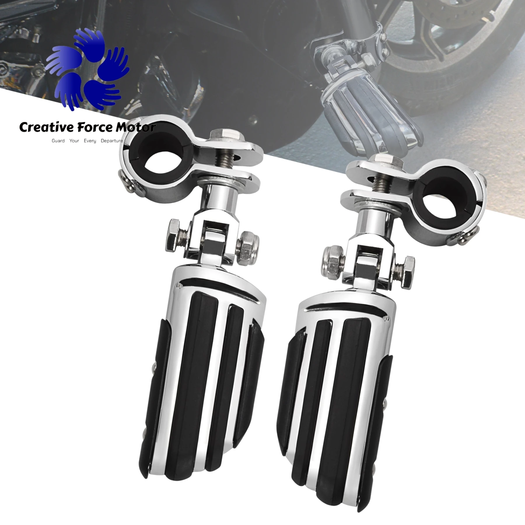 

1"-1.25" Bars motorcycles Foot Pegs Mount Highway Clamp Footrest For Harley Yamaha Honda Road King Street Glide Electra Softail