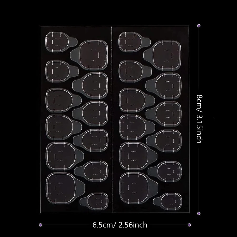 2/5/10/20 Lenzuola Doppio Lato Colla Gelatina Per Unghie Trasparente False Unghie artistiche Adesivi Adesivi FAI DA TE Manicure Unghie Accessori